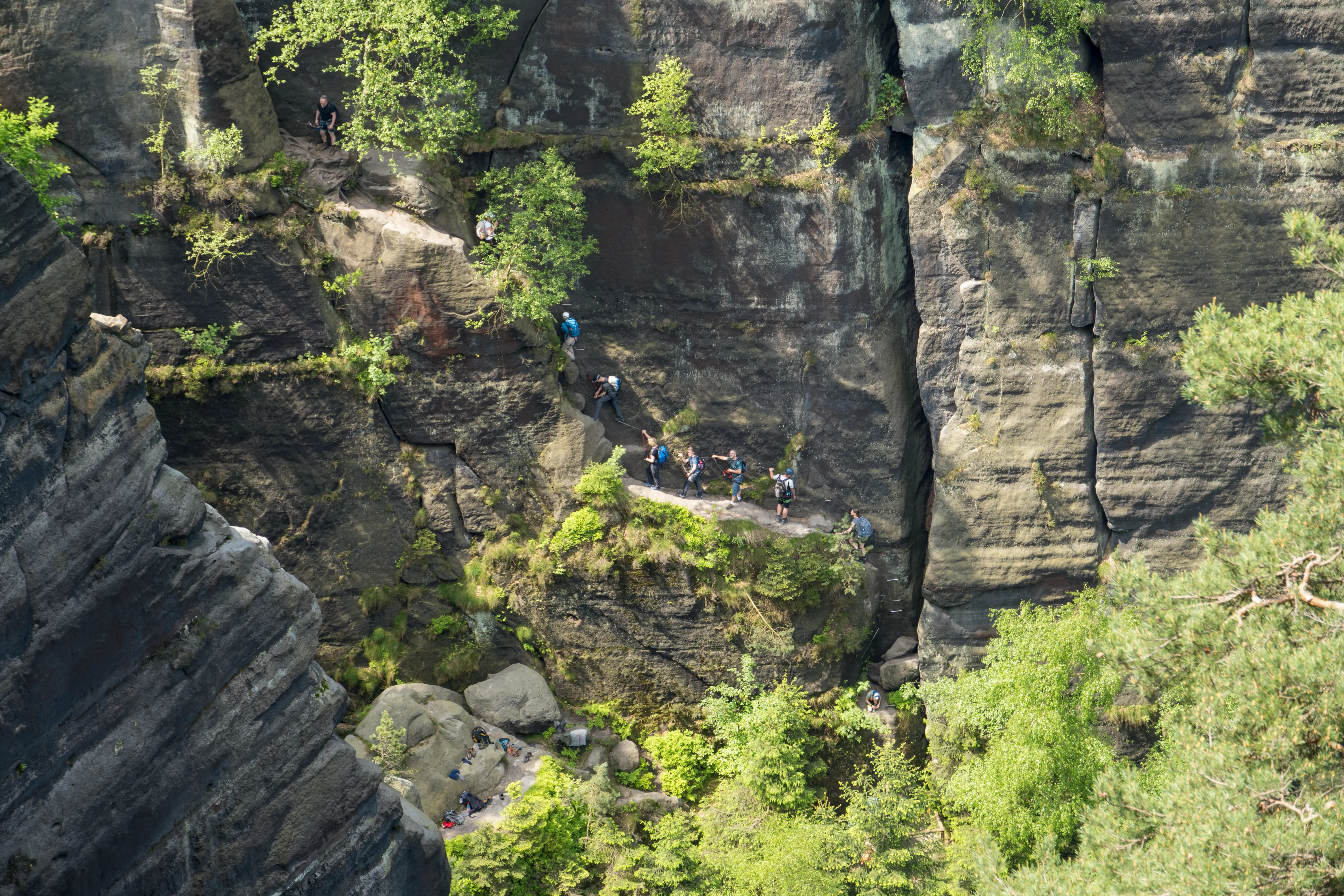 Nationalpark Sächsische Schweiz Zwillingsstiege Bauerlochturm Klettersteig